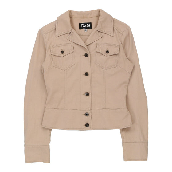 Dolce & Gabbana Cropped Jacket - Small Beige Cotton