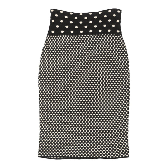 Kenzo Polka Dot Midi Skirt - 29W UK 10 Black & White Viscose Blend