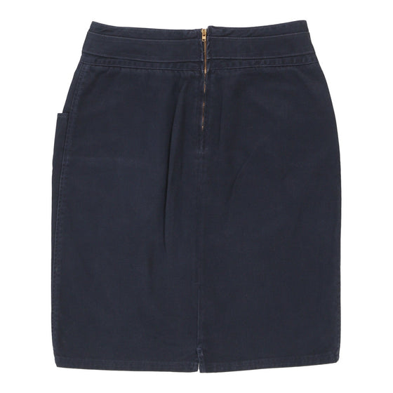 Laura Biagiotti Midi Skirt - 28W UK 8 Navy Cotton