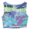 Wave Kenzo Floral Crop Top - Small Blue Viscose Blend