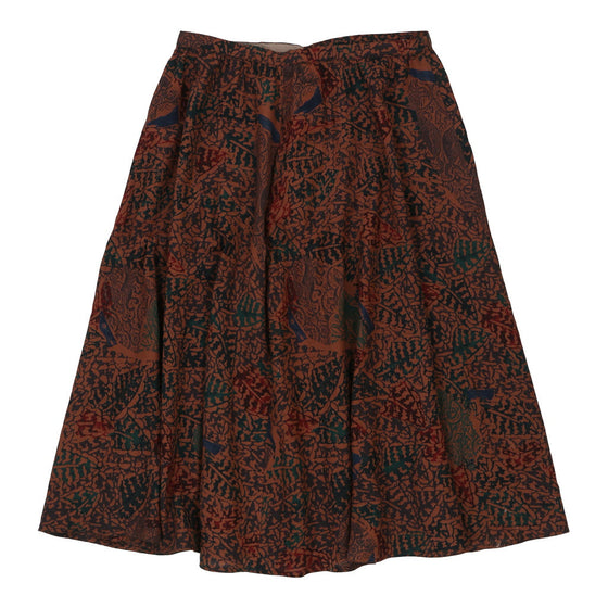 Les Copains Midi Skirt - 32W UK 12 Brown Cotton