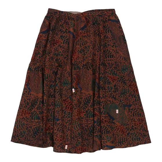 Les Copains Midi Skirt - 32W UK 12 Brown Cotton