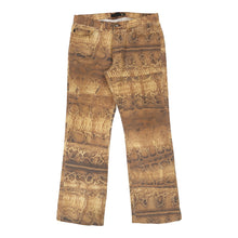  Just Cavalli Animal print Trousers - 34W UK 14 Brown Cotton