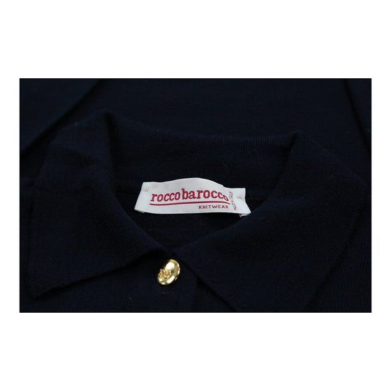 Roccobarocco Collared Jumper - Medium Navy Wool