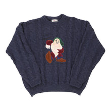  Segreta Emmanuel Schvili Cartoon Jumper - XL Navy Wool Blend