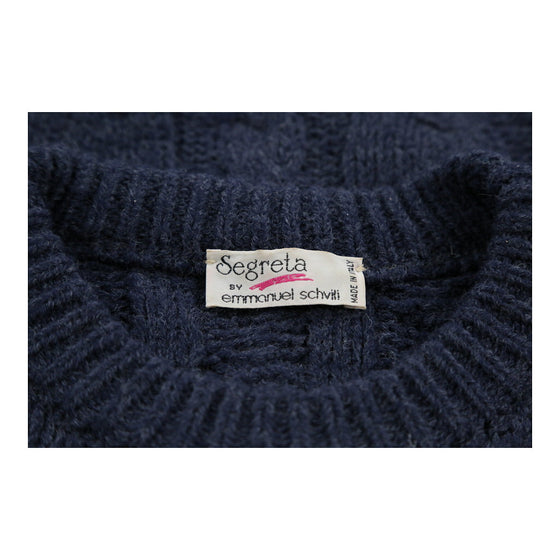 Segreta Emmanuel Schvili Cartoon Jumper - XL Navy Wool Blend