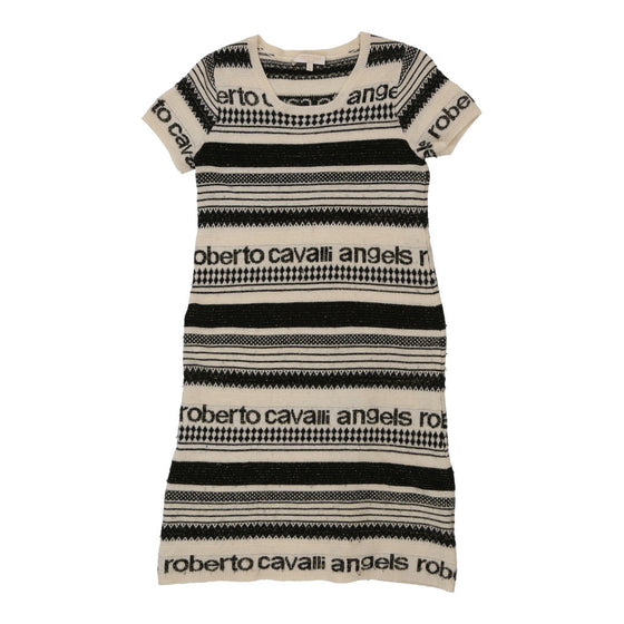 Roberto Cavalli Jumper Dress - Small Black & White Virgin Wool