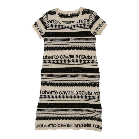 Roberto Cavalli Jumper Dress - Small Black & White Virgin Wool