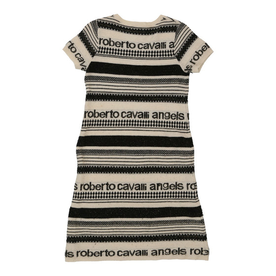 Roberto Cavalli Jumper Dress - Small Black & White Virgin Wool