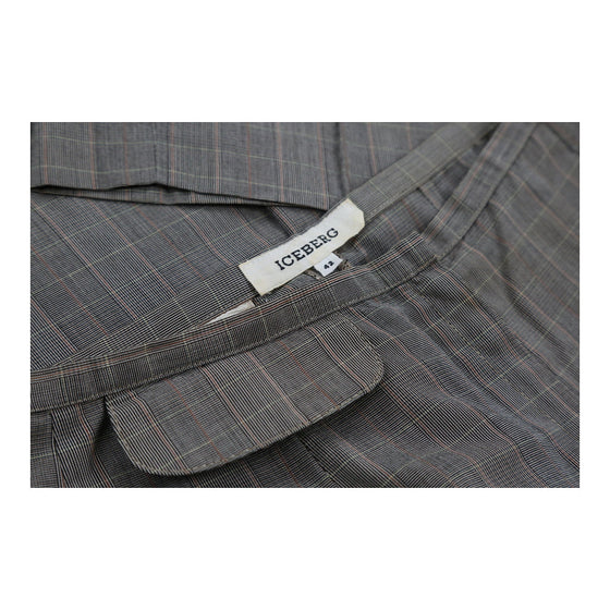 Iceberg Checked Trousers - 27W UK 8 Grey Cotton