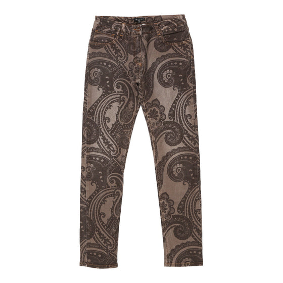 Etro Trousers - 29W UK 8 Brown Cotton Blend