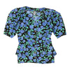 Ungaro Floral Blouse - Small Blue Acetate