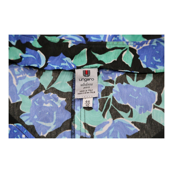 Ungaro Floral Blouse - Small Blue Acetate