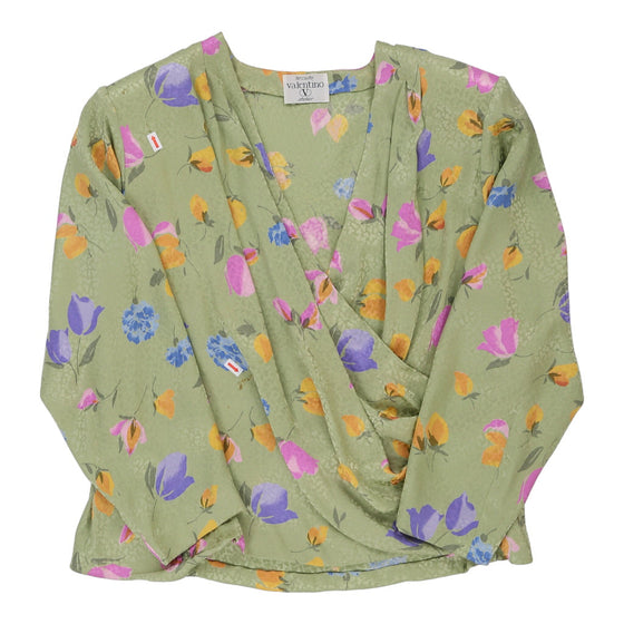 Atelier Valentino Floral Blouse - Large Green Viscose