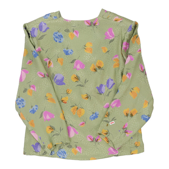 Atelier Valentino Floral Blouse - Large Green Viscose