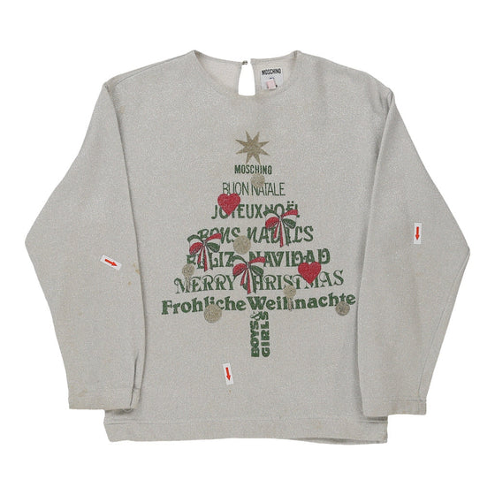 Age 12 Moschino Christmas Sweatshirt - Medium Grey Cotton Blend