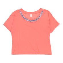  Gicioi Cropped T-Shirt - Medium Pink Cotton - Thrifted.com