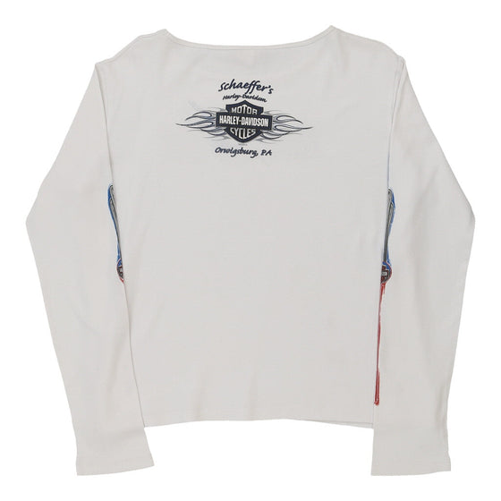 Vintage white Harley Davidson Long Sleeve T-Shirt - womens large