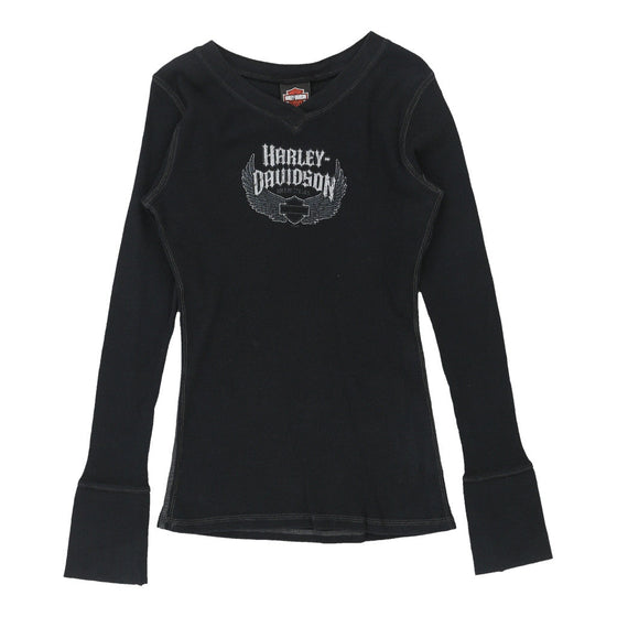 Vintage black Harley Davidson Long Sleeve Top - womens large