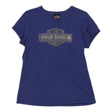  Vintage blue Harley Davidson T-Shirt - womens x-large