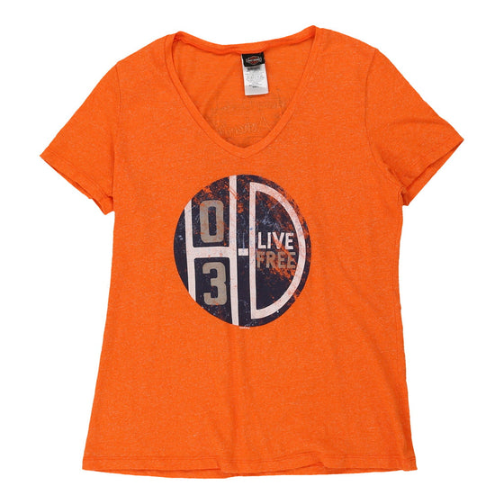 Vintage orange Harley Davidson T-Shirt - womens large