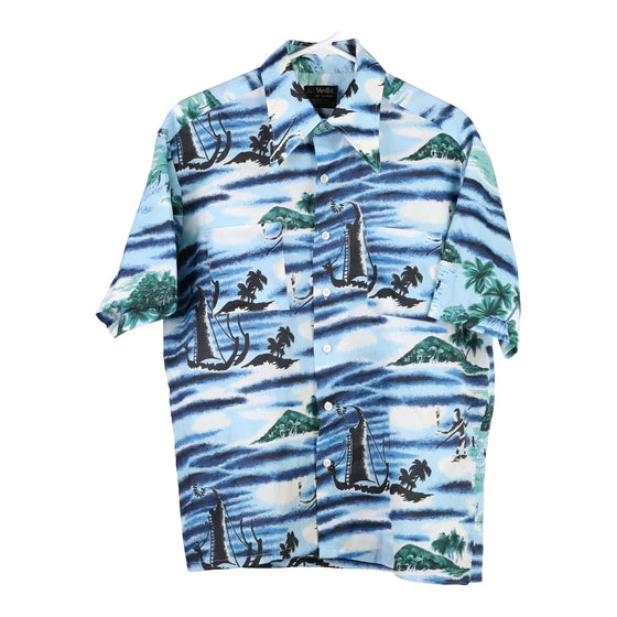 Vintage blue Van Cort Hawaiian Shirt - mens large