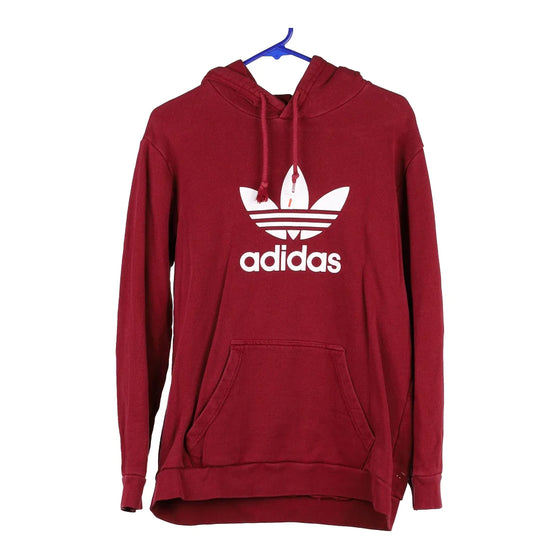 Adidas Hoodie Large Burgundy Cotton Blend