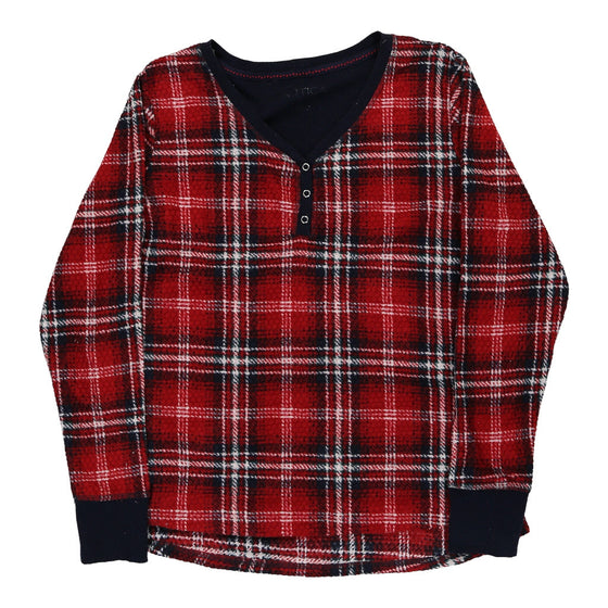 Nautica Checked Long Sleeve Top - Medium Red Cotton long sleeve top Nautica   