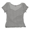 Armani Striped Top - Large Black & White Cotton