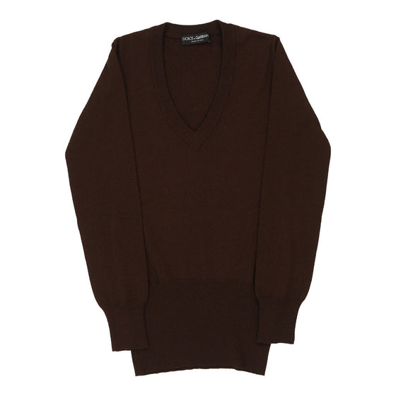 Dolce & Gabbana Jumper - Small Brown Wool Blend