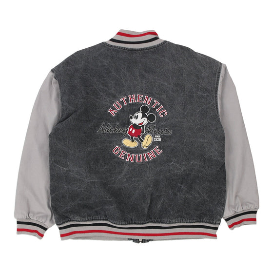 Vintage grey Mickey Mouse Disney Varsity Jacket - mens large