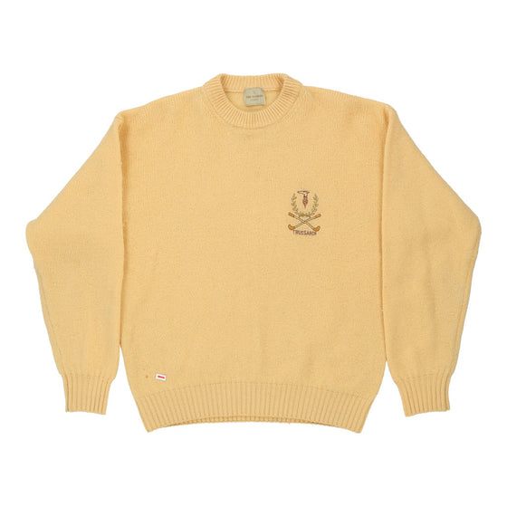 Vintage yellow Trussardi Jumper - mens medium