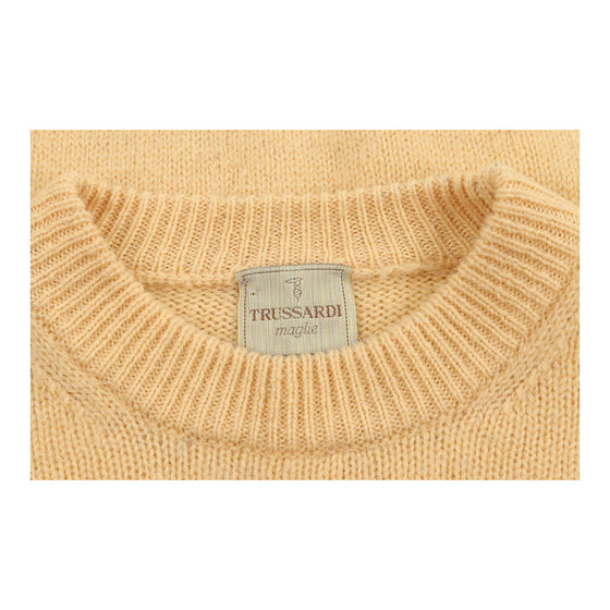 Vintage yellow Trussardi Jumper - mens medium