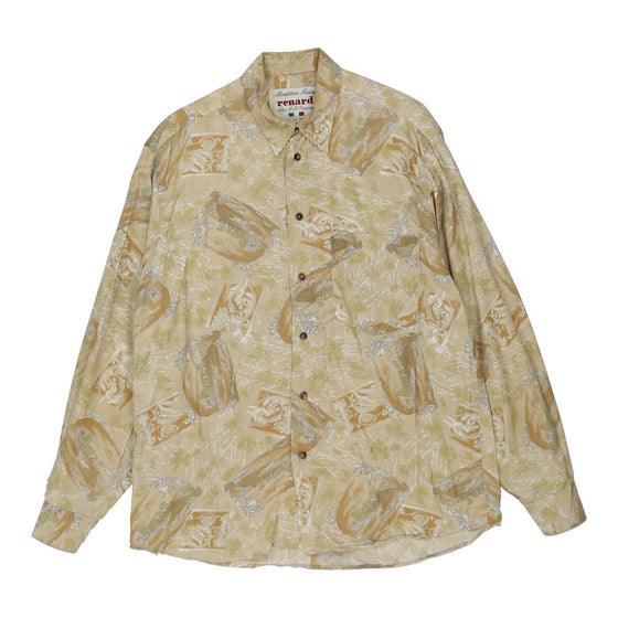 Vintage beige Renard Patterned Shirt - mens medium