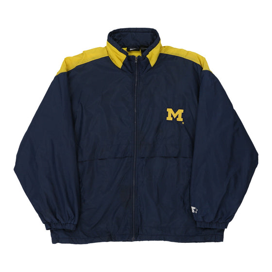 Vintage navy Michigan Starter Jacket - mens x-large