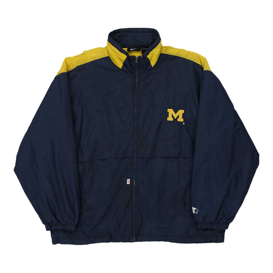 Vintage navy Michigan Starter Jacket - mens x-large