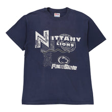  Vintage blue Single Stitch Nittany Lions Penn State Hanes T-Shirt - mens medium