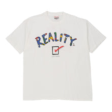  Vintage white Single Stitch Reality Check.  Tut T-Shirt - mens x-large