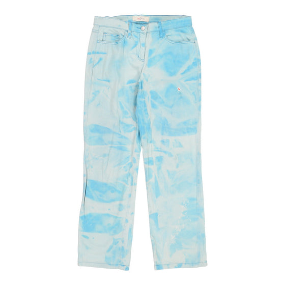 John Baner  Tie-Dye Trousers - 30W UK 8 Blue Cotton - Thrifted.com