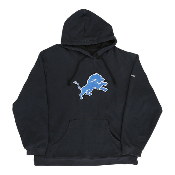 Detriot Lions Reebok NFL Hoodie - XL Black Cotton Blend