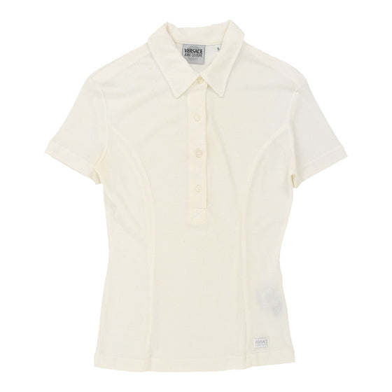 Versace Jeans Couture Polo Shirt - Small Cream Polyamide