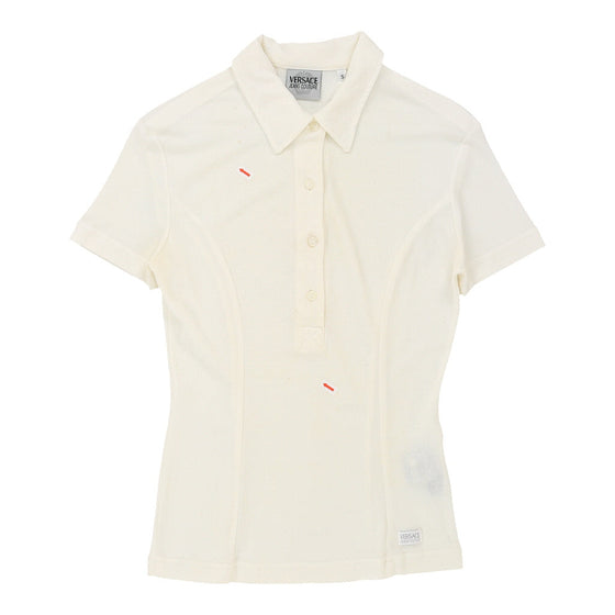 Versace Jeans Couture Polo Shirt - Small Cream Polyamide