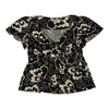 Cheap & Chic Moschino Floral Top - Large Black Viscose