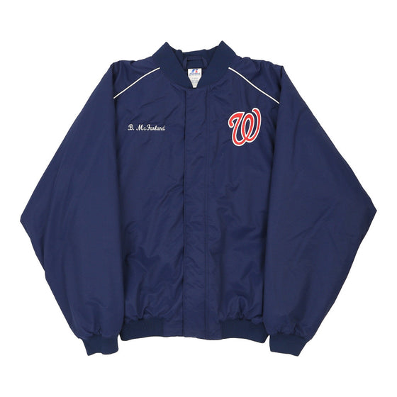 Vintage navy Washington Nationals B. McFarland Russell Athletic Bomber Jacket - mens large