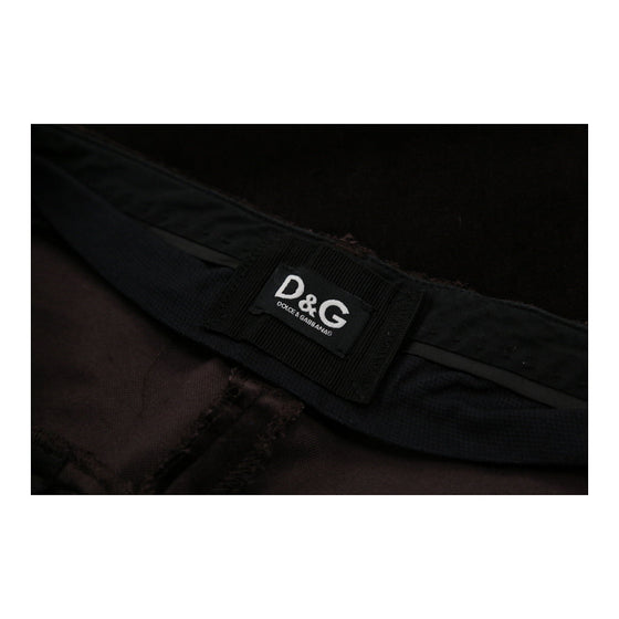 Dolce & Gabbana Trousers - 33W UK 12 Brown Velvet