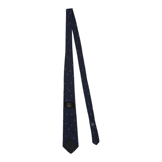 Vintage navy Fendi Tie - mens no size