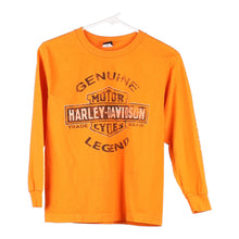  Vintage orange Age 10-11 Harley Davidson Long Sleeve Top - boys medium