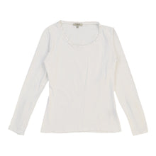  Burberry London Long Sleeve Top - Large White Cotton Blend