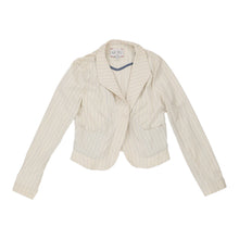  Armani Jeans Striped Jacket - Small White Cotton