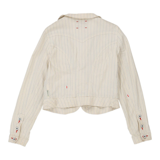 Armani Jeans Striped Jacket - Small White Cotton